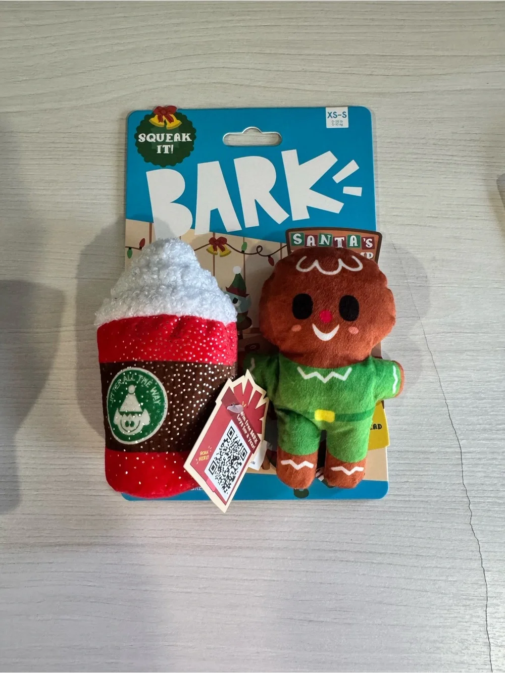 BARK Holiday Plush Toy Set - Brown, White, Blue, Red, Green